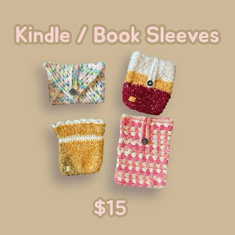 Crocheted Kindle/Book Sleeve - Colorful Fun Designs