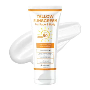 Beef Tallow Sunscreen SPF 50 with Mineral : Instant Sun Protection Non Nano Zinc Oxide Sunblock- Non Greasy Formula