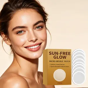 Sun-Free Glow Micro-Needle Patches for Face, Uniform Streak-Free Tan, Quick Absorption, 7 Pieces, Hydrating Skin Care, Easy Self-Tanning for Women & Men