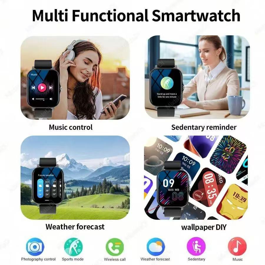 MixtataDi Smart Watch,Multifunctional Sports Smartwatch, Wireless Calls/Wireless Music, Message Notification,Customizable Watch Faces, Multiple Sports Modes, Compatible With Android,Unisexo
