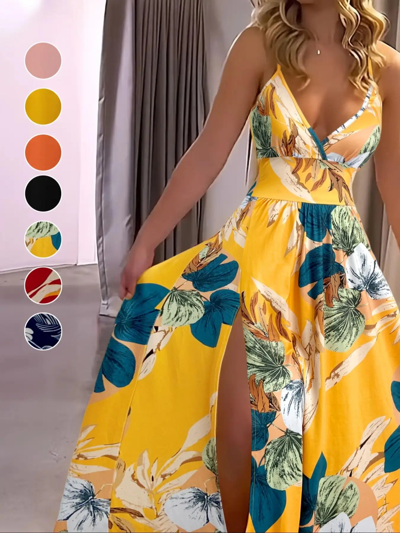 Women's Cami Dress, Boho Fashion Casual Sleeveless Long Dress for Beach Holiday Vacation, Ladies Summer Clothes