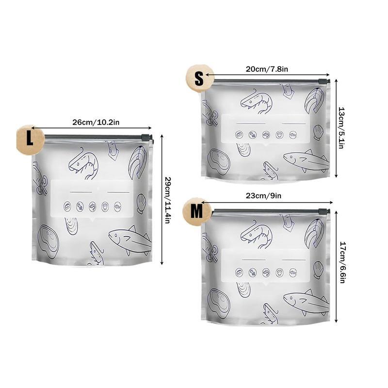 30PCS Reusable Aluminum Foil Sealable Storage Bags, Upgrade Reusable Aluminum Foil Storage Bags, Stand Up Foil Freezer Bags for Vegetable Fruit Meat (S+M+L)