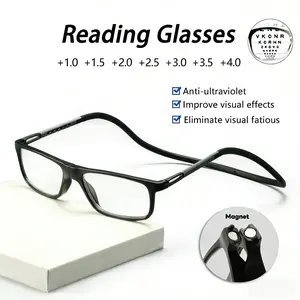Magnetic presbyopia glasses, portable and detachable, with glasses case, lightweight and anti loss design, can be hung on the neck, foldable glasses, reading glasses, High definition glasses, multifocal lenses, suitable for mothers, fathers