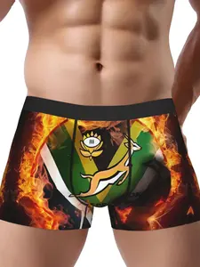 South Africa Green Antelope Rugby Underwear Polyester Briefs Underpants
