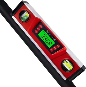Digital Level and Protractor, 10 Inch IP54 Protected  Bubble Inclinometer Angle Finder Gauge with Large LED Backlight Display & Magnetized V-Groove Base Carrying Bag Included