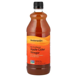 Wedderspoon Apple Cider Vinegar, Raw & Unfiltered, with Manuka Honey & The Mother, 25 fl oz (750 ml)