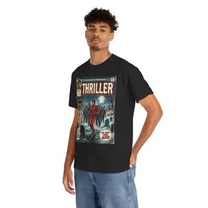 [SALE UP TO 50%] Michael Jackson Thriller Comic T-shirt, Retro Pop Icon Graphic Tee, 80s Music Legend Outfit Style, Vintage Aesthetic Fashion, Unisex Oversized Gift