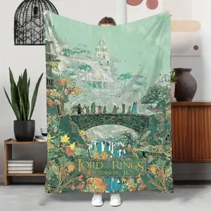 Soft Funny Throw Blanket Lord Of The Rings Flannel Throw Middle Earth Landscape Ultra Soft Warm Fabric All Season Comfort Perfect For Sofa Bed nap Chair Decor Durable Machine Washable Long Lasting Quality blankets ultra-soft throw blanket