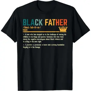 Men Gifts Fathers Day Black Father Definition African American Dad T-Shirt