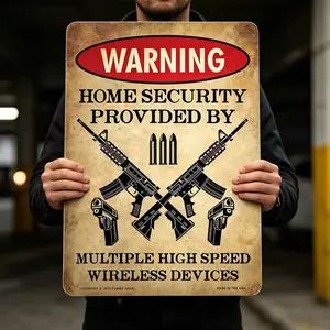 Home Security Provided by Multiple Wireless Devices Funny Metal Sign 8*12 12*16Inch