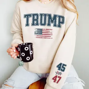 Trump 45 47 Unisex Sweatshirt, Trump 2024 Hoodie, President Trump 45 & 47 Victory T-Shirt, Trump 2024 USA Flag Shirt, Gift For Trump Supporter