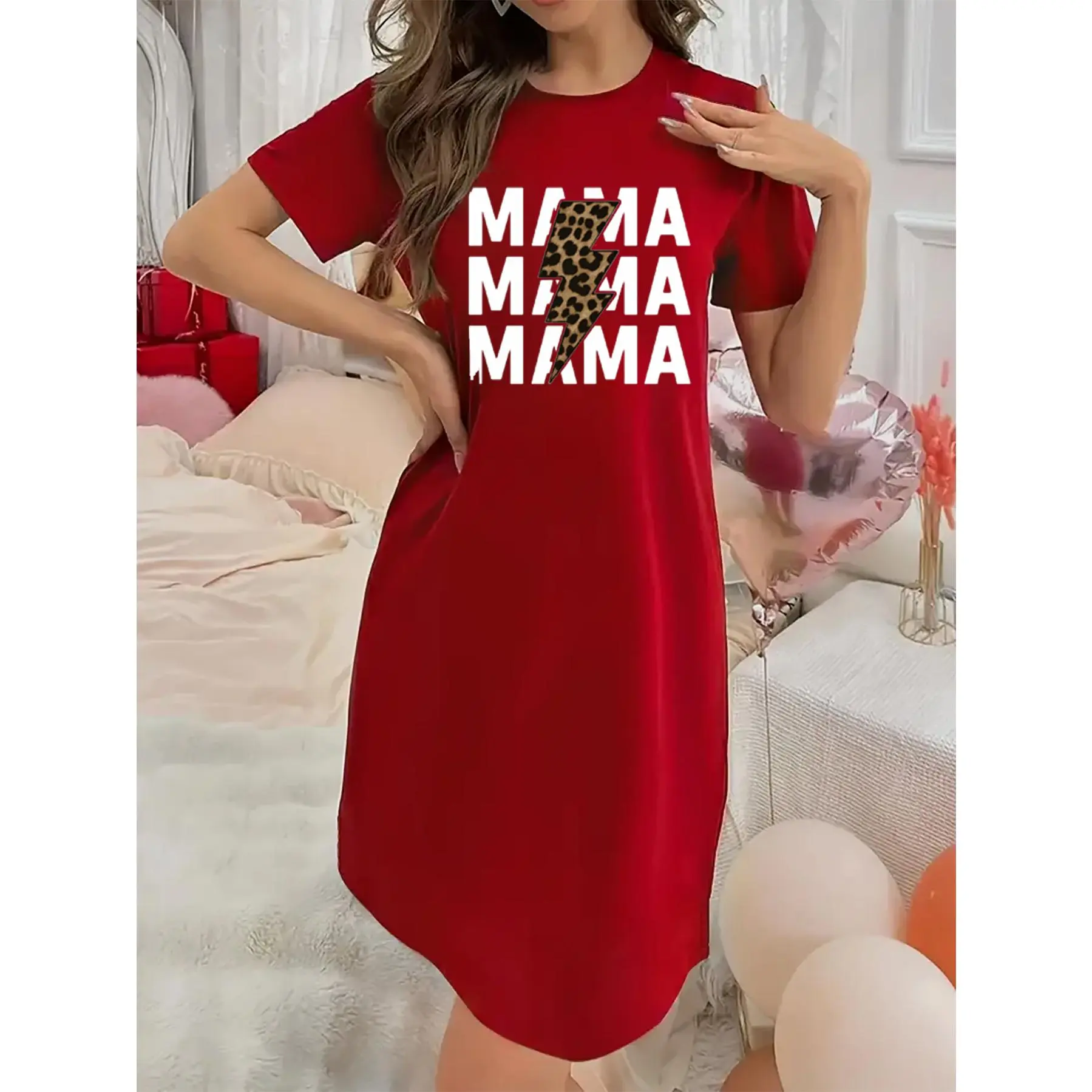 Soft Micro Stretch Women's Lingerie MAMA Printed Short Sleeve Round Neck Nightgown Sexy Elegant Young Style Women's Valentine's Day Dress Mother's Day Christmas Thanksgiving New Year Gift Ideas - TikTok Shop Soft Micro Stretch Women's Lingerie MAMA Printed Short Sleeve Round Neck Nightgown Sexy Elegant Young Style Women's Valentine's Day Dress Mother's Day Christmas Thanksgiving New Year Gift Ideas - TikTok Shop