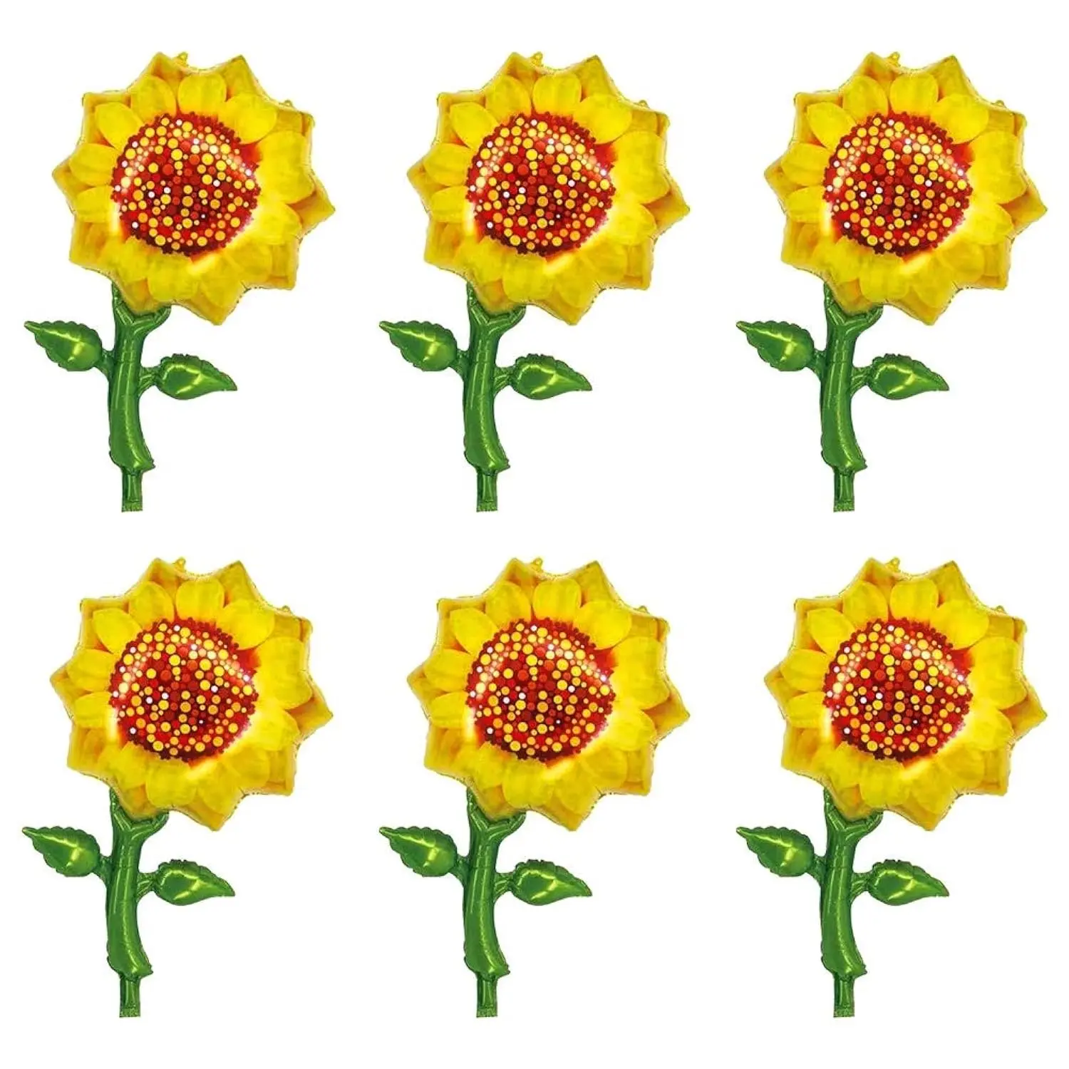 33 Sunflower Foil Balloons6pcs for Summer or Hawaiian-Themed Party Decorations and More