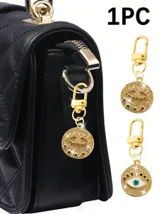 Y2k Ed oil drop demon eye heart pendant accessory, suitable for Halloween gifts, keychain metal key ring, wallet, bag, backpack, car hanging decoration, earphone accessory, car accessory, women's keychain pendant, Keychain for Bags