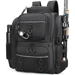 Backpack, fishing bag with Rod Holders. Large Backpack Strong Materials