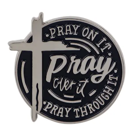 Christian Prayer Pins, Lapel Pins & Brooches, Unique Design Backpacks & Briefcases Accessories, Religious Gifts, Fashionable Jewelry for All Seasons, Durable Metal Pins, Men Accessories, Alloy Brooch Pin