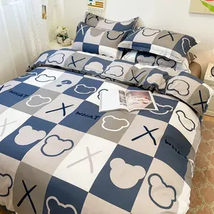 Floral Print Bedding Set, Includes Fitted Sheet, Flat Sheet, Pillowcases, Soft Polyester Fabric, Modern Style