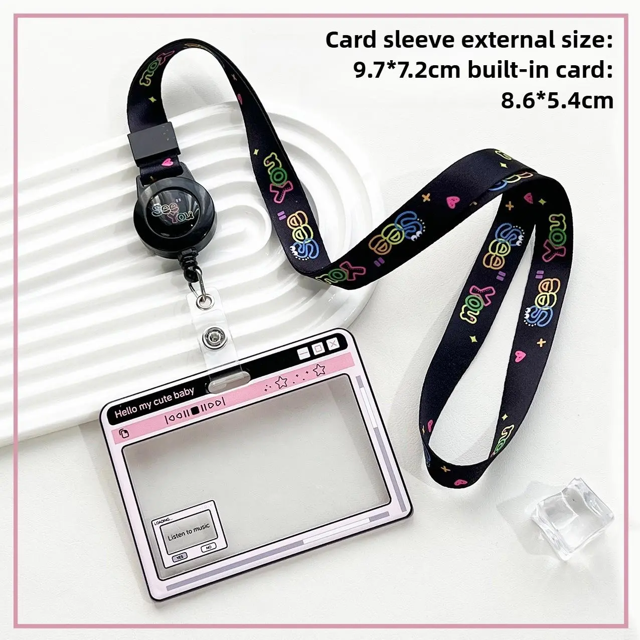 Pink Browser Page + Black "See You" Retractable La