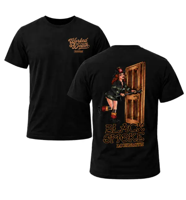 Female Firefighter Locksmith T-Shirt – Fire Rescue Graphic Tee, First Responder Work Shirt, Firefighter Gift for Men & Women