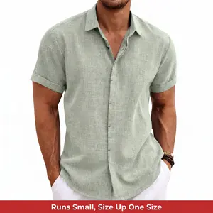COOFANDY Summer Clearance Men's Shirts Short Sleeve Casual Shirts Button Down Shirt for Men Beach Summer Wedding Shirt Menswear Fashion Outfit Jeans
