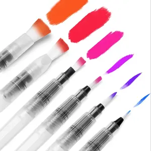 6/12/18pcs Water Color Brush Pens Fine flat Tips Watercolor Painting Brush for Acrylic Powdered Pigment School Art Supplies Acrylic Paint Brushes