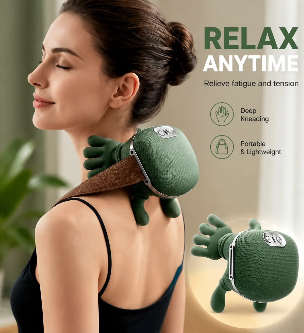 2026 4D Neck Massager with Heat, Deep Tissue Pain Relief,Shoulder Massager Neck, Back & Hand Massager, Heating Function, Deep Tissue Pain Relief, Muscle Relaxation, Ideal Gift