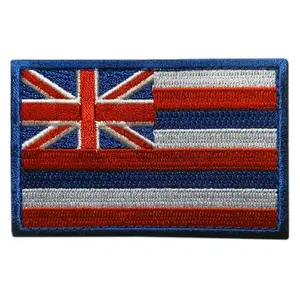 Hawaii State Flag Flag Tactical Patch [3.0 x 2.0 - “Hook” Fastener-BF6]