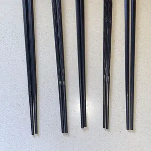 HomeSoGood 5 Pair Japanese Style Black Non-Slip Food Grade Alloy Chopsticks Cutlery Tableware (9.5-Inch) with Reusable Design Modern Kitchen