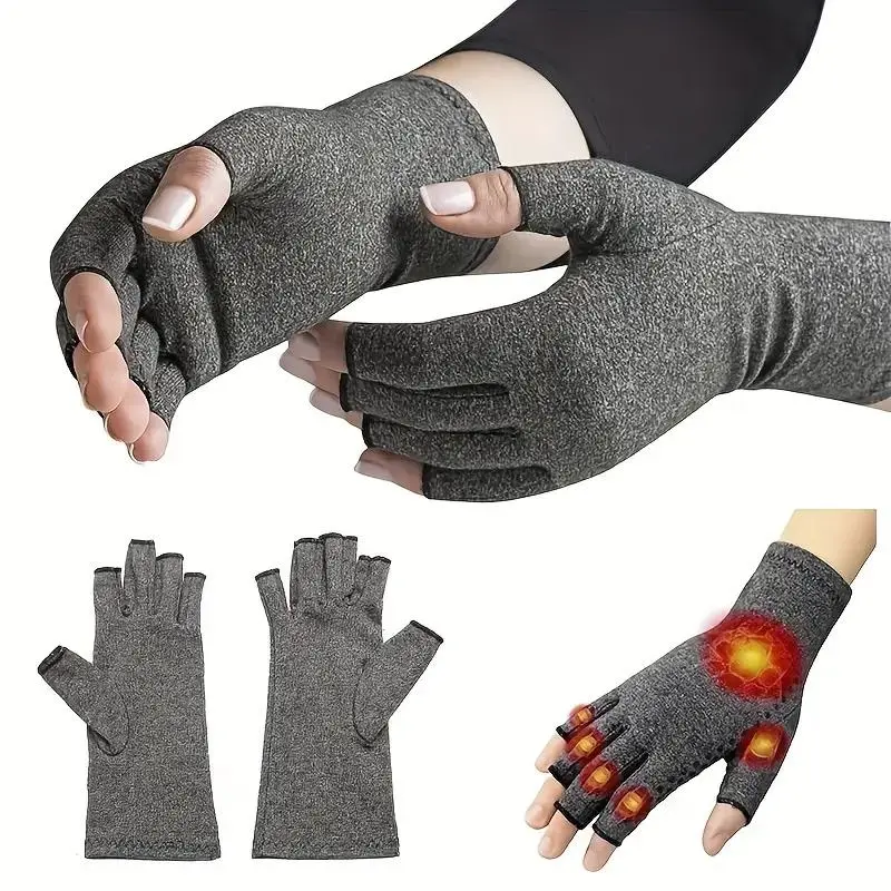 Premium Compression Gloves for Hand Care, Fingerless Sports Gloves for Fitness & Exercise, Work Out Gloves, Gym Gloves, Outdoor Sports Gloves, Winter Warm Hand Wrap Brace Support, Workout Gloves