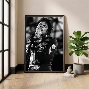[ MICHAEL JACKSON  - UNFRAMED POSTER ] Michael Jackson Poster, King of Pop , Black and White Music Photography Print, Vintage Concert Poster