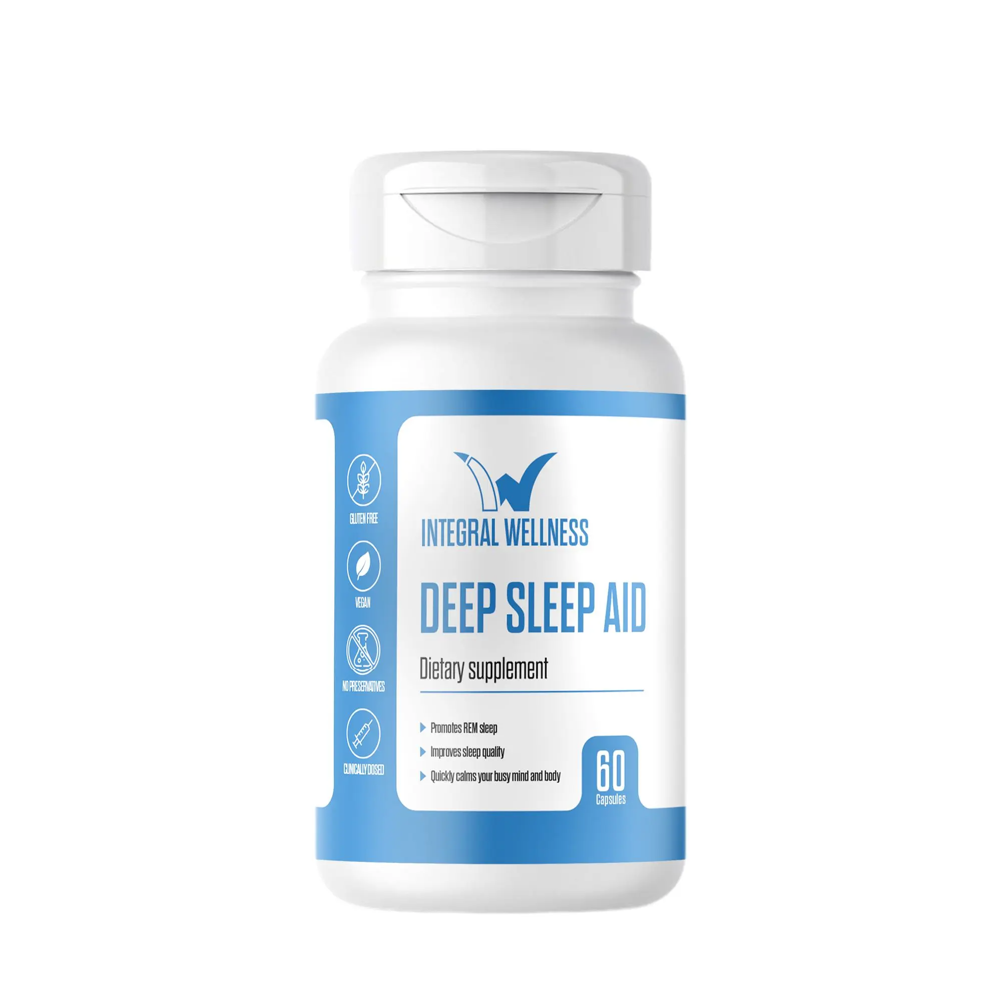 Integral Wellness Deep Sleep Aid - Magnesium, GABA, and Apigenin - 3rd Party Tested, Filler-Free