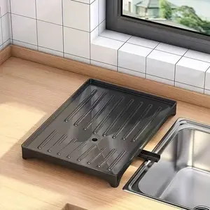 Large Capacity Dish Drainer Tray, Durable Plastic Material, Space Saving Design, Suitable for 4-6 Person Family or Commercial Kitchen