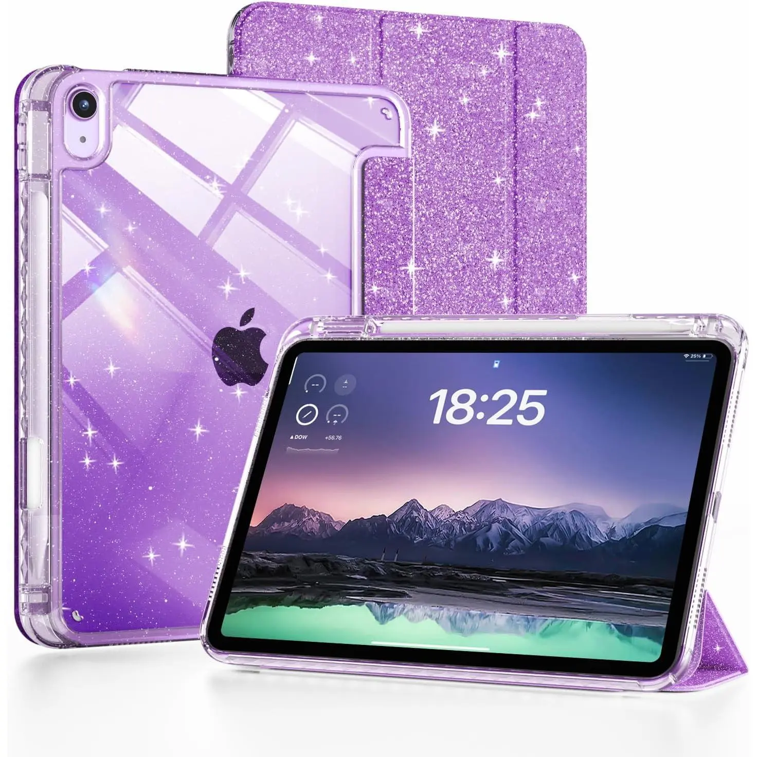 Case for iPad(A16) 11th Generation 11 Inch 2025,iPad 10th Generation 10.9 Inch 2022 with Pencil Holder,Glitter Cute TPU Cover with Sparkly Shockproof Clear ,for  Girls(Glitter )