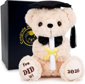 2026 Graduation Bear with Gift Box, 8 Inch Plush Teddy Bear for Kindergarten & Preschool Graduates, Soft Commemorative Keepsake with Cap and Diploma for Class of 2026, Regalo de graduacion fgghj