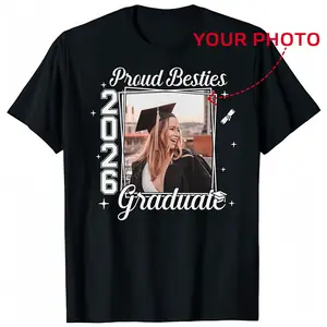 Proud Family 2026 Graduate Matching Shirt, Custom Photo, Student, School Name T-Shirt Grad Senior Graduation
