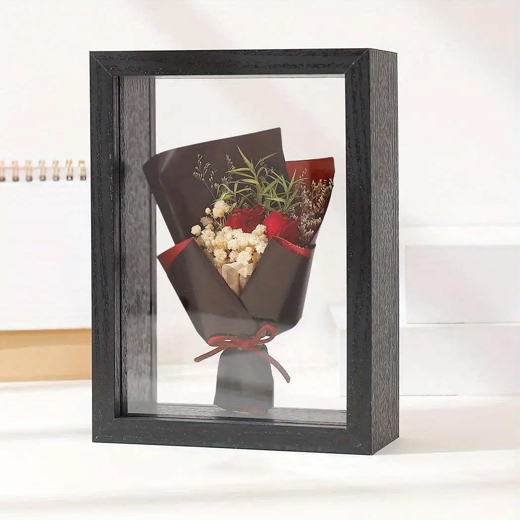 3D Hollow Dried Flower Frame, Picture Frames, Floral Picture Frame, DIY Wall Hanging Specimen Box, Rose Display Frame, Painting Frame, Storage Flower Frame, Valentine's Day Gift