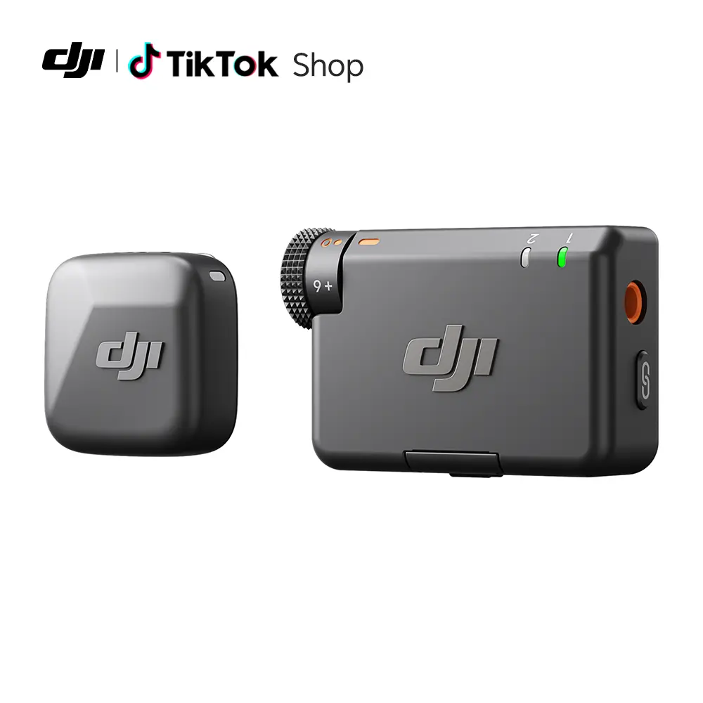 DJI Mic Mini (1 TX + 1 RX), Wireless Lavalier Microphone for iPhone/Camera/Android, Ultralight, Detail-Rich Audio, Noise Cancelling, Automatic Limiting, Vlog, Streaming, 400m Transmission