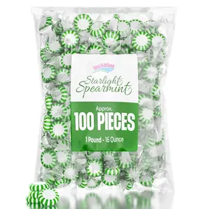Snackathon Starlight Spearmint Candy Individually Wrapped Mints 1 Pound Bag 100 Pieces Refreshing Flavor Perfect for Snack Time and Sharing
