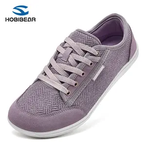 HOBIBEAR Barefoot Shoes for Women Men Zero Drop Sole Wide Toe Box Walking Sneakers Footwear Training Purple Breathable Soft Flexible Non-slip