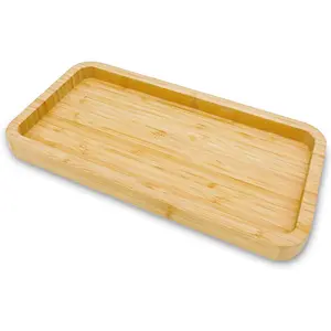 Bamboo Vanity Bathroom Tray for Counter, Bamboo Tray for Bathroom, Toilet Tank, Perfume 11.8L x 5.9W x 0.8H inch (Bamboo)