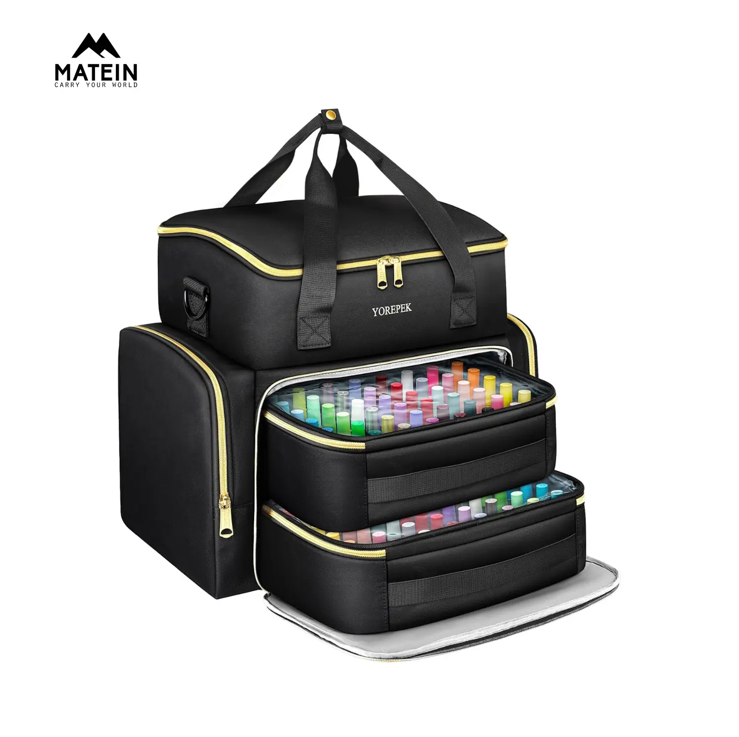 【Back To School】Extra Large Nail Polish Organizer Case Holds 96 to 100+ Bottles (15ml/0.5 fl.oz) UV lamp, Gel Polish Travel Case Bag with 2 Removable Pouches Fits Nail Suppiles, Manicurist Nail Tech Gifts