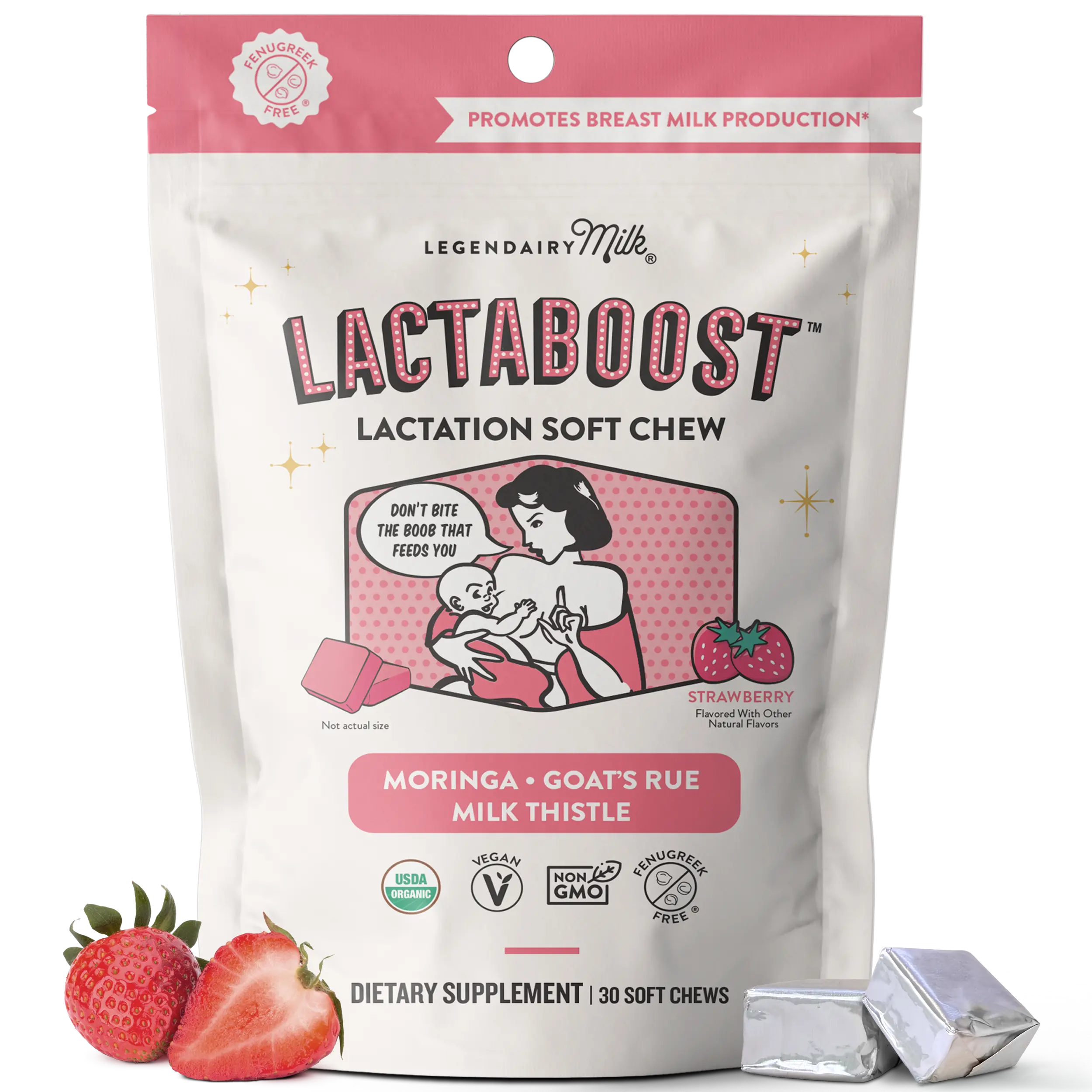 Lactaboost - Lactation Soft Chew -  Legendairy Milk – Milk Boosting - Moringa - Goat’s Rue - Milk Thistle – 30 Soft Chews