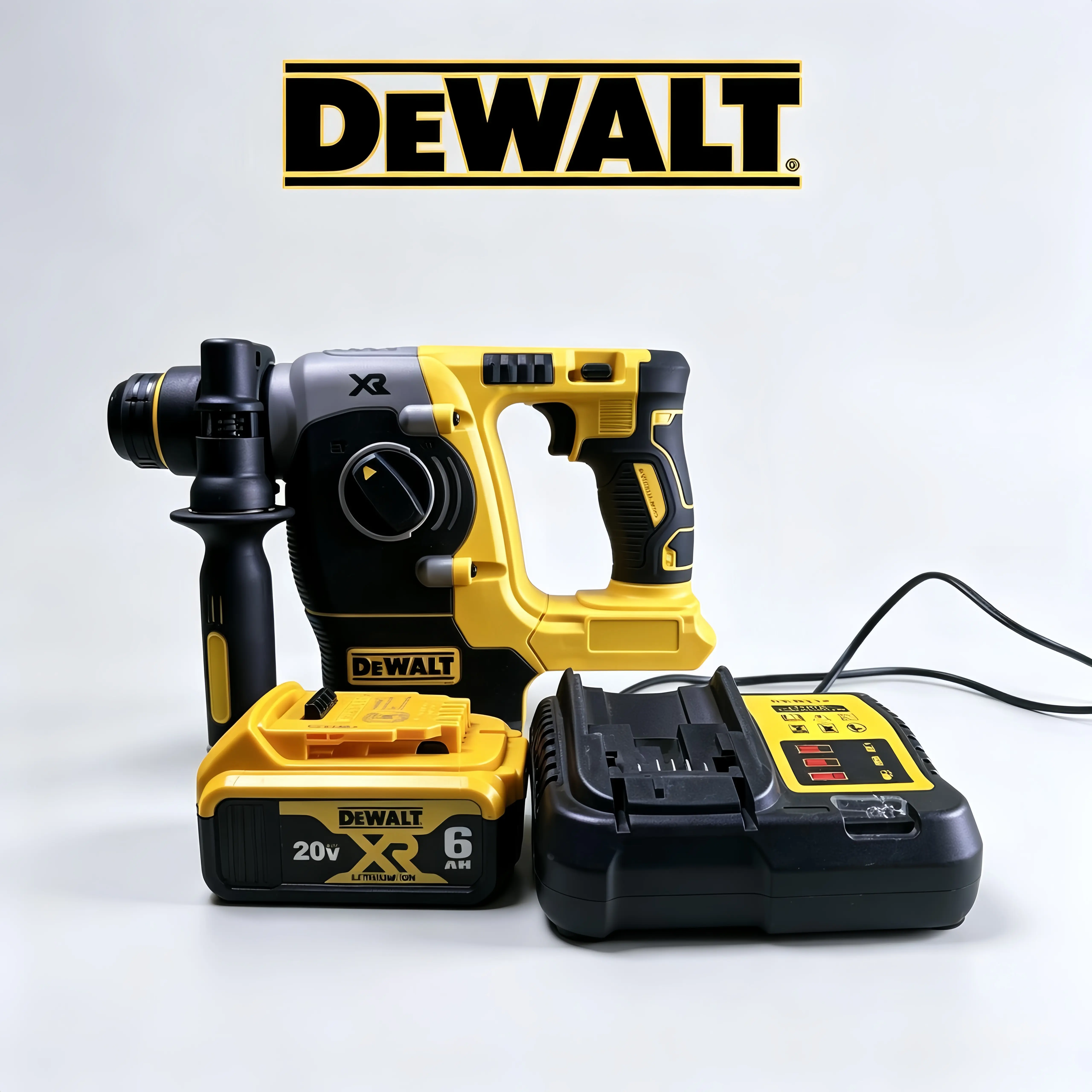 DEWALT DCH273B 20V MAX XR Cordless SDS-Plus L-Shape Brushless Rotary Hammer - 3-Operation-Mode, SHOCKS Vibration Control, Anti-Kickback Clutch, LED Work Light for Concrete, Masonry Drilling & Chiseling
