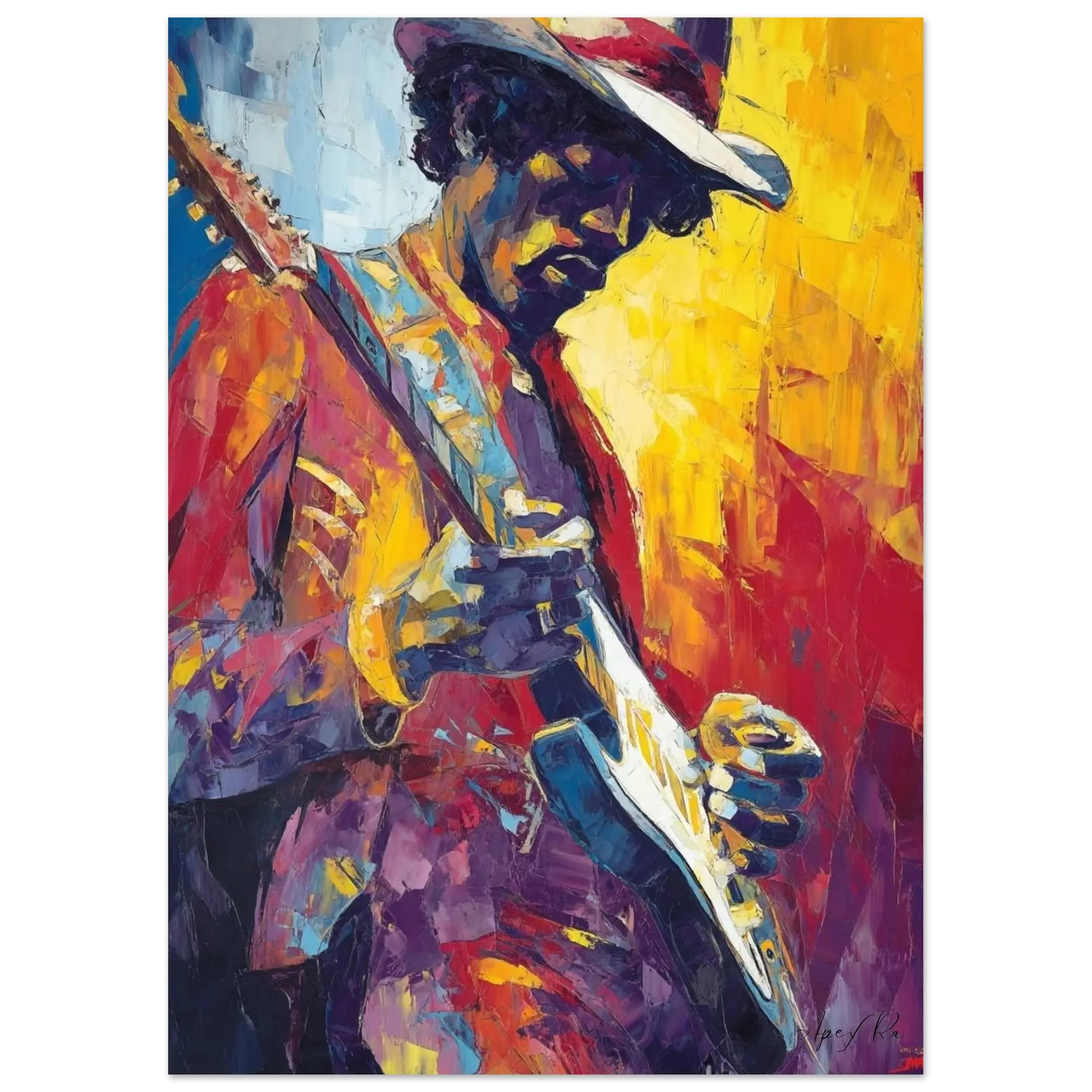 🎸 Iconic Jimi Hendrix Portrait Poster - 20x28 Semi-Gloss Art! 🌟