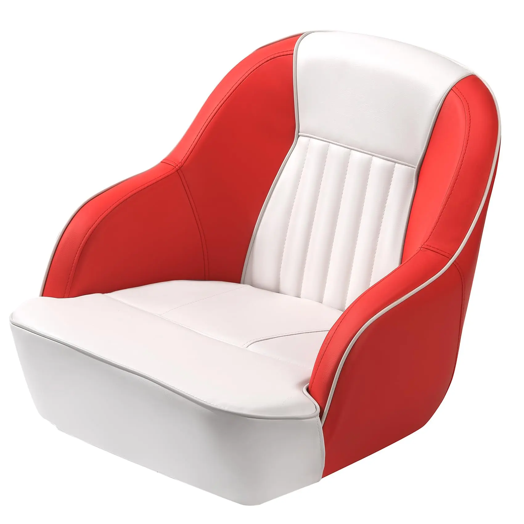 GARVEE High-Back Captain Bucket Seat - Ergonomically Contoured, Thick Comfortable Padding, Curved Armrests, Waterproof UV-Resistant Marine Vinyl, Easy Maintenance for Pontoon & Fishing Boats, Ideal for Long Hours on the Water