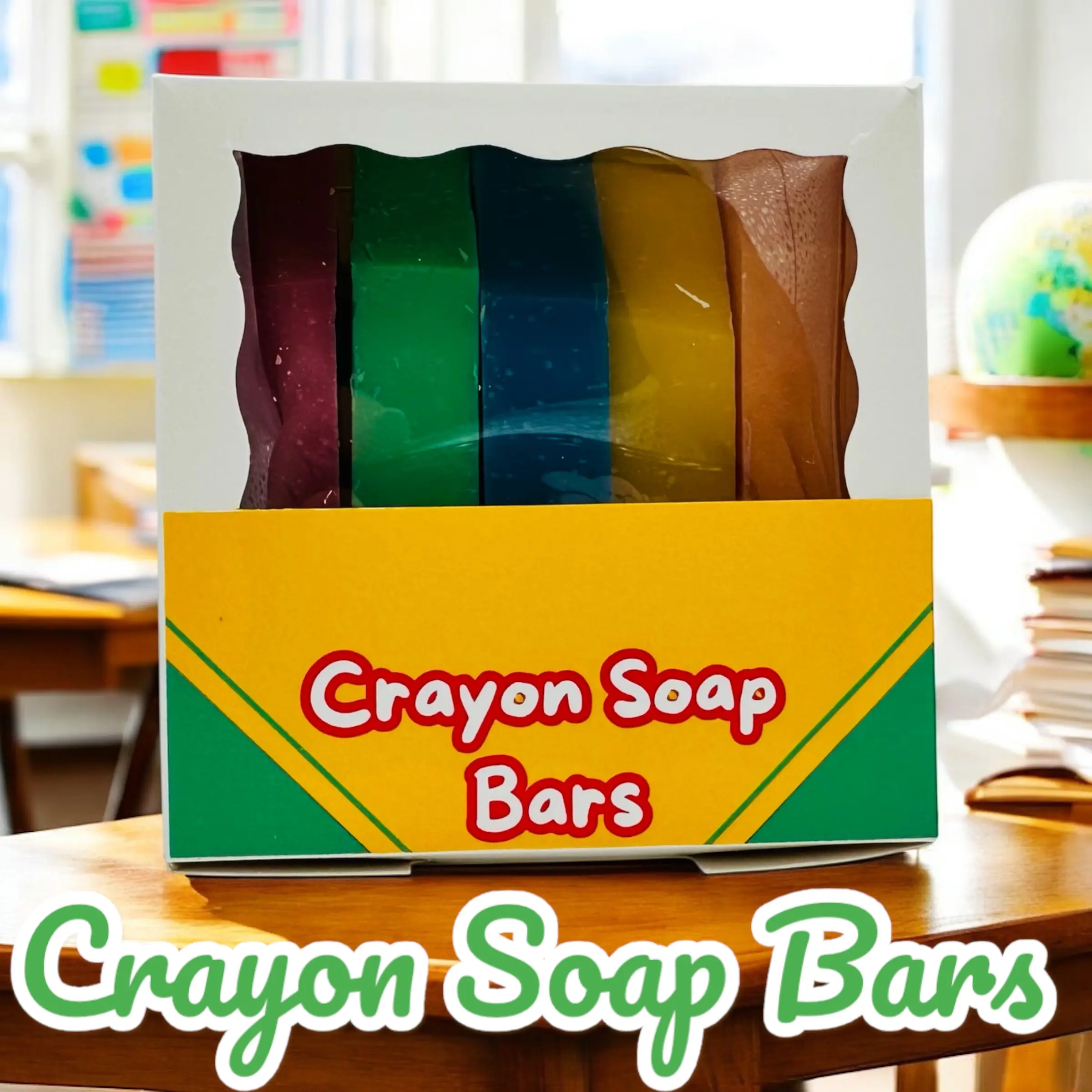 Crayon Soap Bars in Giftable Box Perfect for Back To School Teacher Gift - Colorful Soap Bars in a Box