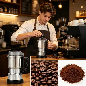 (Large) Stainless All-in-One Electric Strong Grinder | Compact & Easy to Clean, one touch”“fast”“all-in-one,  Multifunctional Electric Grinder | Coffee Bean & Grain Grinder for Home, Sleek Electric Grinder - Grind Coffee Beans & Grains in 10 Seconds