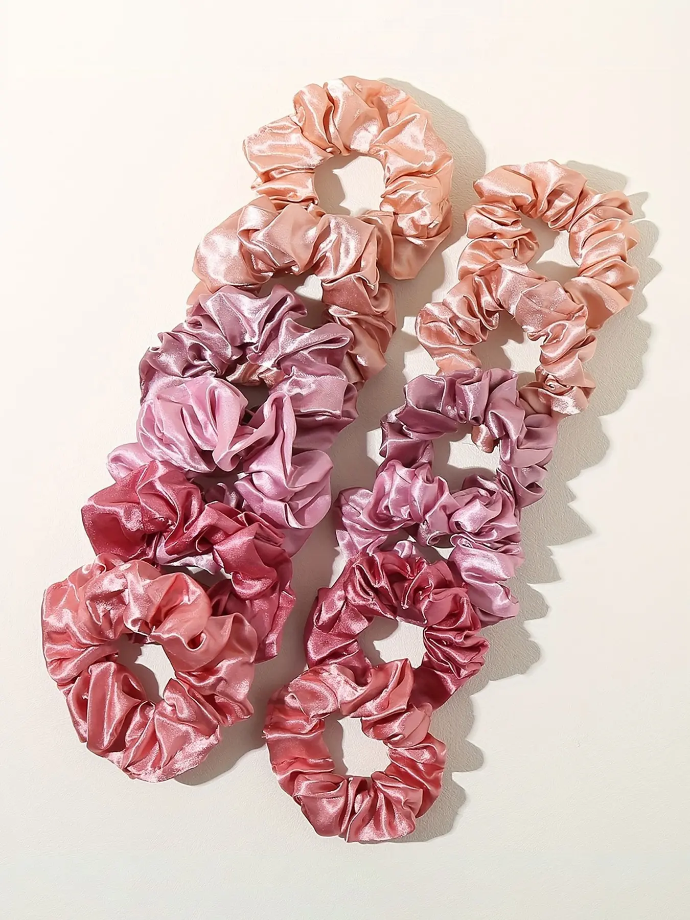 12pcs Elegant Satin Scrunchies for Women, Hair Accessory, Soft, No Damage Hair Ties, Gentle on Hair, Perfect for Daily Commute and Outings