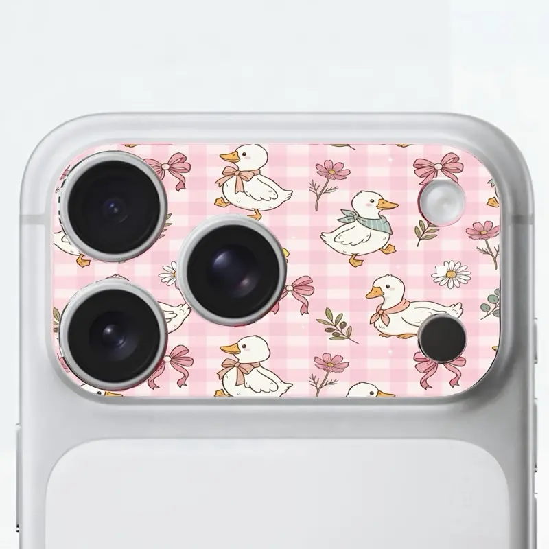 Modern Cartoon Duck Design iPhone 17 Pro Max Camera Lens Protective Vinyl Decal Sticker - Premium Waterproof Self-Adhesive Accessory, Fits Over Camera Module, Original Design, Scratch-Resistant, Salt Spray-Resistant, Easy Application & Removal, Stickers