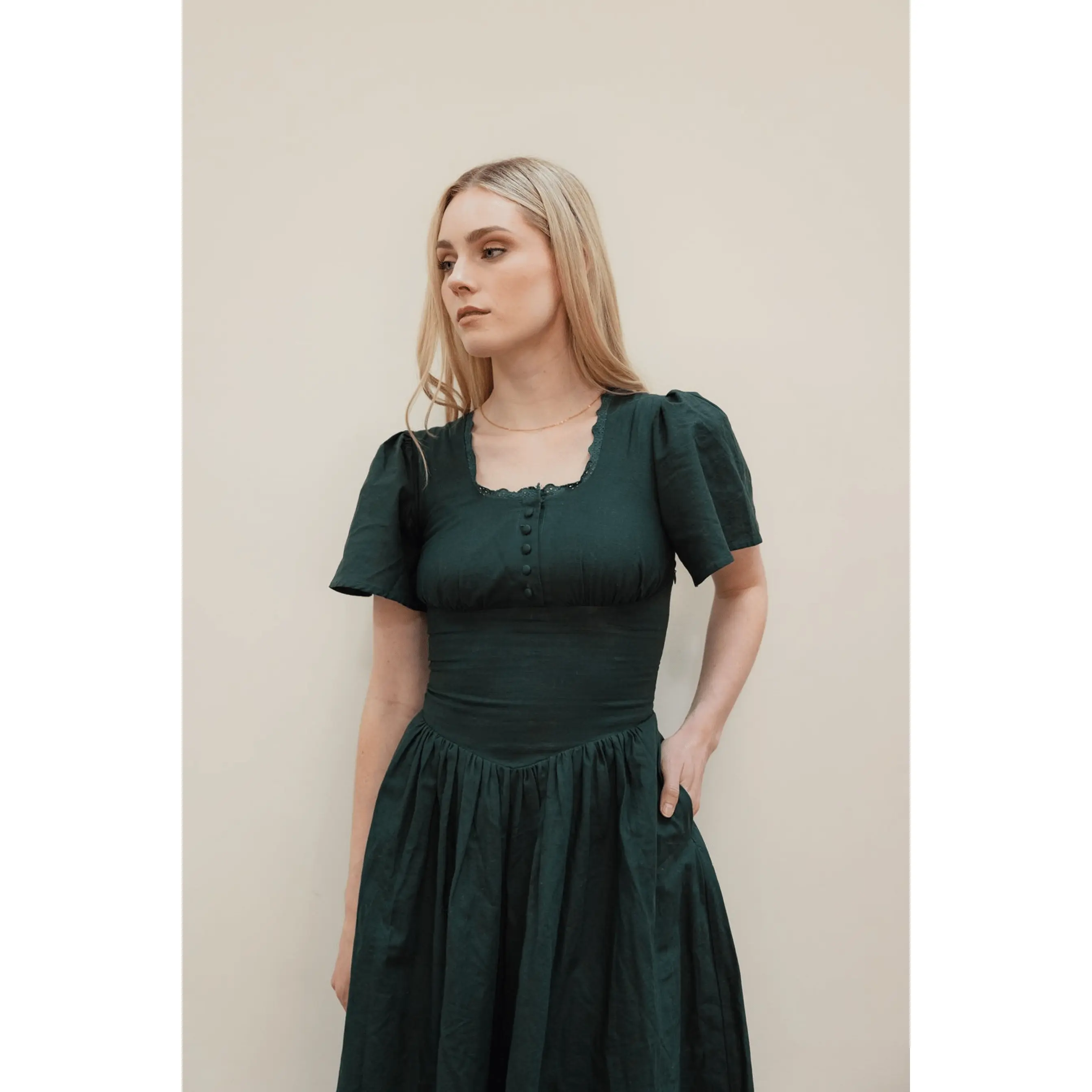 Hymn Dress in Forest | Green Cotton Dress Hymn Dress in Forest | Green Cotton Dress